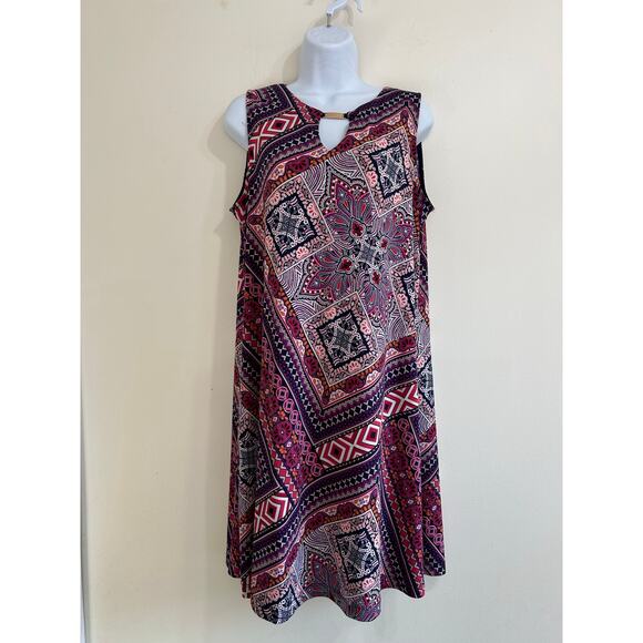 Sandra Darren Pink & Blue Dress Size 12 – Eye-Catching Party Wear - Picture 1 of 8